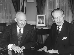 Harold Prints: President Eisenhower with British Prime Minister Harold Macmillan in the Oval Office