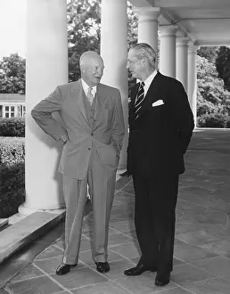 Harold Prints: President Eisenhower with British Prime Minister Harold Macmillan on the West Wing Portico