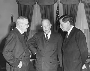 Washington D Prints: President Eisenhower in conversation with Sec