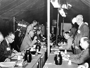 Commanders Prints: President Eisenhower participates in a during a mock atomic raid on major American cities