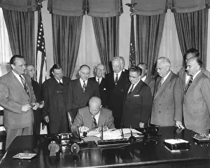 Legislation Prints: President Eisenhower signs the Highway Act of 1954