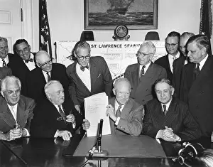Legislation Prints: President Eisenhower at signs the Saint Lawrence Seaway Act of 1954