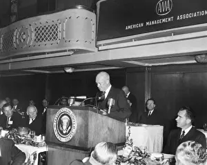 Dinner Prints: President Eisenhower speaking at American Management Association dinner