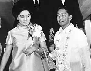 Corsage Prints: President Ferdinand Marcos of the Philippines and his wife in Imelda Romualcez Marcos