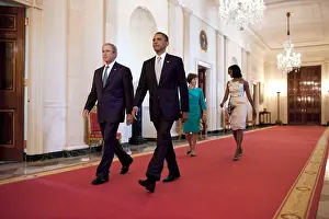 George W Prints: President and First Lady hosted a ceremony to unveil the Bushes official portraits
