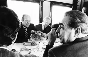 Nuclear Weapons Prints: President Ford meets with Leonid Brezhnev and others aboard a Russian train to Vladivostok