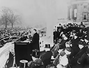 Speaking Prints: President Franklin Delano Roosevelt delivers his inaugural address on the east portico of the U