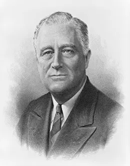 Prints: President Franklin Roosevelt in a engraved portrait by the Bureau of Printing and Engraving