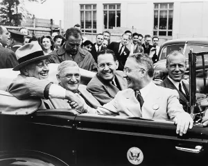 Knudsen Prints: President Franklin Roosevelt with executives who converted their automotive and aviation industries to war production