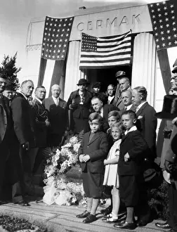 Anton Prints: President Franklin Roosevelt at the grave of Chicago mayor