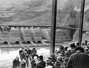 Washington State Prints: President Franklin Roosevelt inspects Grand Coulee Dam