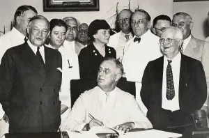2013 Prints: President Franklin Roosevelt signing the Social Security Act