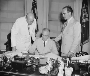 Murphy Prints: President Franklin Roosevelt signs Court reorganization bill