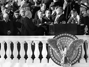 Inaugurations Prints: President Franklin Roosevelt taking the oath of office on Jan. 20, 1941