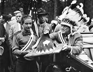 Boy Scouts Prints: President Franklin Roosevelt in a war bonnet