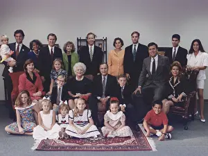 Neil Prints: President George H. W. Bush and wife Barbara pose with their six children