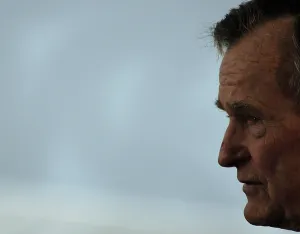 August Prints: Former President George H.W. Bush at the christening ceremony of the USS George H