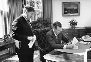 Middle Aged Prints: President George H.W. Bush, at his desk in the Oval Office