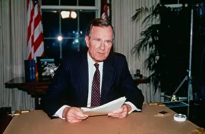 Asian American Prints: President George H.W. Bush speaks from the Oval Office during the Los Angeles Riot of April 29-May 4