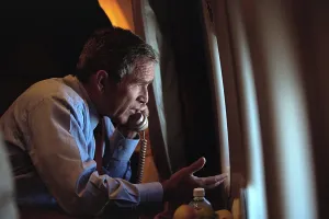 National Emergency Prints: President George W. Bush on the phone with Vice President Dick Cheney from Air Force One