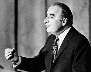 Georges Prints: President Georges Pompidou emphasizes a point during a press conference in Paris