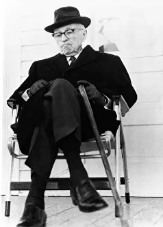 Former Presidents Prints: Former President Harry S. Truman on his front porch in Independence