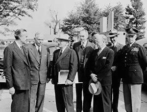 Omar Prints: President Harry Truman with top advisers upon his return from the Wake Island meeting with General MacArthur