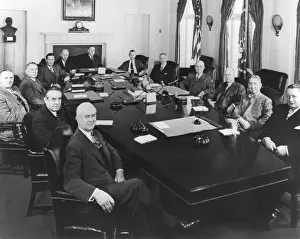 Lcgr1410 Prints: President Harry Truman with his Cabinet and other top advisors. Feb. 11, 1949