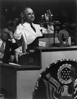 Conventions Prints: President Harry Truman delivering his acceptance speech at Democratic National Convention