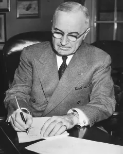 National Emergency Prints: President Harry Truman at his signing a proclamation declaring a national emergency