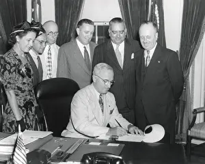 Reform Prints: President Harry Truman signing a bill regarding Puerto Rico