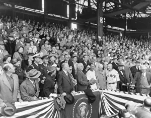 First Pitch Prints: President Harry Truman about to throw the first ball at the 1951 of the season at Griffith Stadium