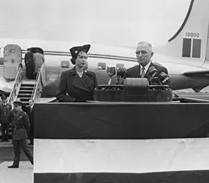Elizabeth Ii Prints: President Harry Truman welcomes Princess Elizabeth at Washington's National Airport