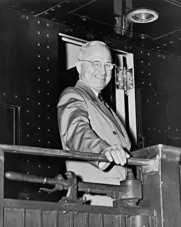 Nominee Prints: President Harry Truman during his whistle stop campaign in 1948. - (BSLOC_2014_15_52)