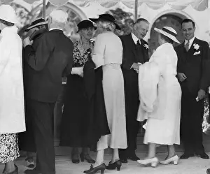 Hoover Prints: Former President Herbert Hoover and Lou Hoover receiving guests at San Diego Exposition