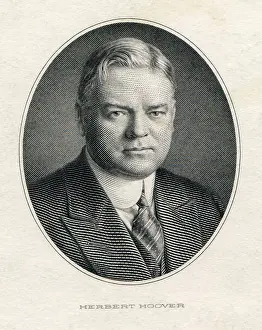 Engineers Prints: President Herbert Hoover in his official portrait engraving, ca. 1929. (BSLOC_2015_16_46)