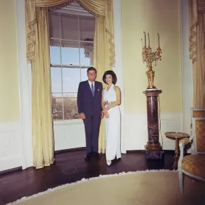 Evening Dress Prints: President and Jacqueline Kennedy in the White House Oval Room