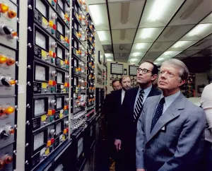 August Prints: President Jimmy Carter in the Control Room of Three Mile Island Nuclear Generating Station four days after the partial