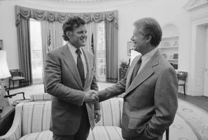 West Wing Prints: President Jimmy Carter with Senator Edward Kennedy in the Oval Office