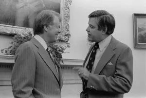 James Earl Prints: President Jimmy Carter with Senator Frank Church 1924-84 in the Oval Office