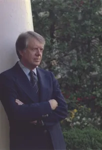 Pensive Prints: President Jimmy Carter in the White House Rose garden. Ca. 1977-1980