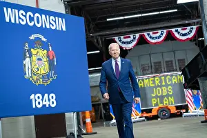 Walking Prints: President Joe Biden arrives at La Crosse