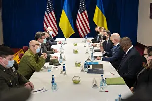 Ukraine Prints: President Joe Biden attends a high-level meeting with the Ukrainian Foreign Minister Dmytro Kuleba