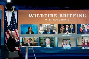Harris Prints: President Joe Biden attends virtual meeting with western state's governors after unprecedented wildfires