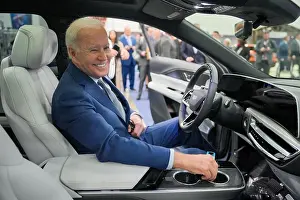 Michigan Prints: President Joe Biden checks out the Cadillac Lyriq at the North American International Auto Show