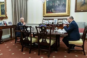 Meeting Prints: President Joe Biden has coffee with Israeli Prime Minister Naftali Bennett