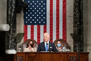 Asian American Prints: President Joe Biden, delivered his first address to a Joint Session of Congress on April 28