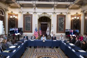 Harris Prints: President Joe Biden delivers virtual remarks at the first meeting of the interagency Task Force on Reproductive