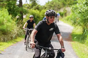 Jill Prints: President Joe Biden and First Lady Jill Biden go for a bike ride on Gordon's Pond bike trail