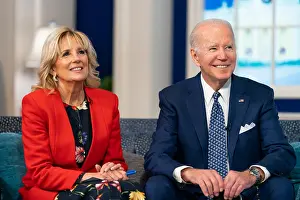 Santa Claus Prints: President Joe Biden and First Lady Jill Biden enjoy a Xmas Eve report from Gen